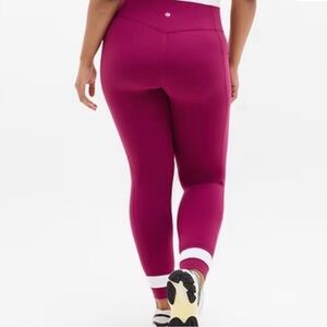 Athleta Wildberry Pink Salutation Leggings